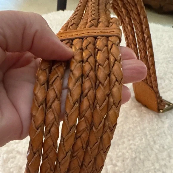 Polo by Ralph Lauren Women's Brown Braided Leather Belt - Picture 4 of 4